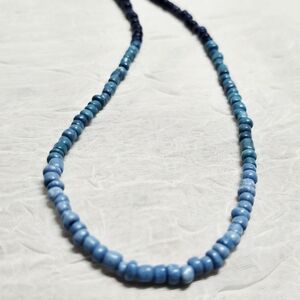 $1 with 5+bundle•Handmade Blue Glass Beaded Necklace